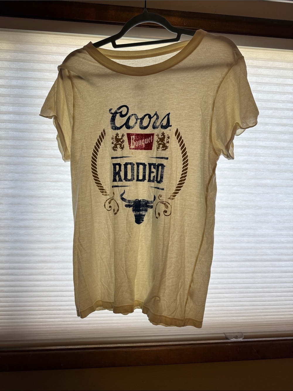 Coors Banquet Rodeo Graphic Tee in Pale Yellow